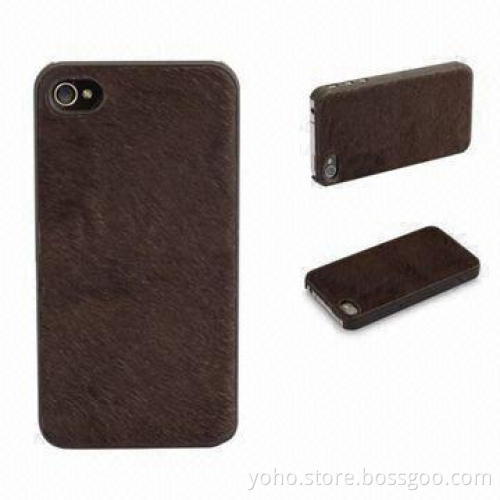 Fashionable Horse-Hair PC Case for iPhone 4 and iPhone 4S in Brown Color, with Leopard Grain